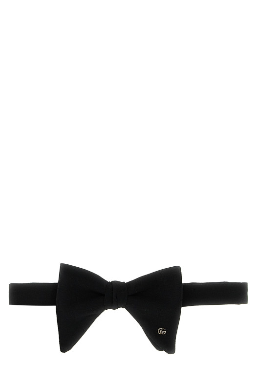 Silk crepe bow tie Black