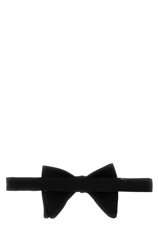 Silk crepe bow tie Black