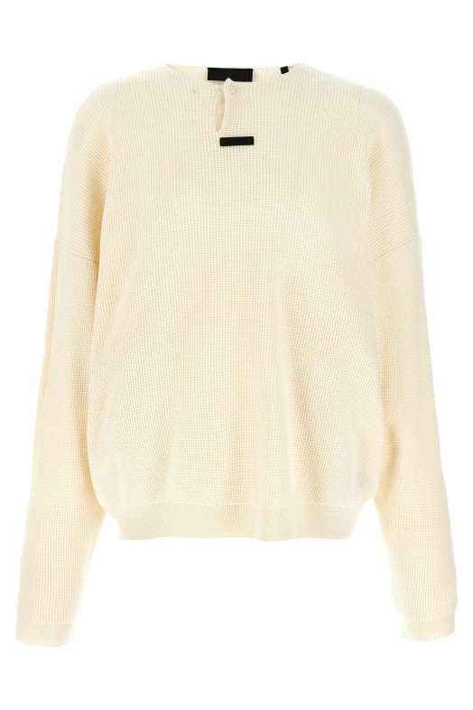 'Waffle Henley' sweater Beige