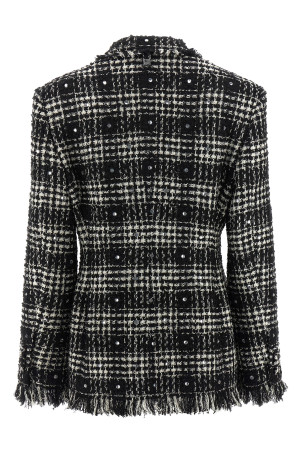 Tweed and rhinestone blazer Black-grey