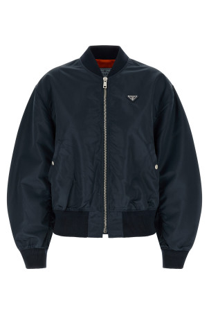 Twill bomber jacket Blue