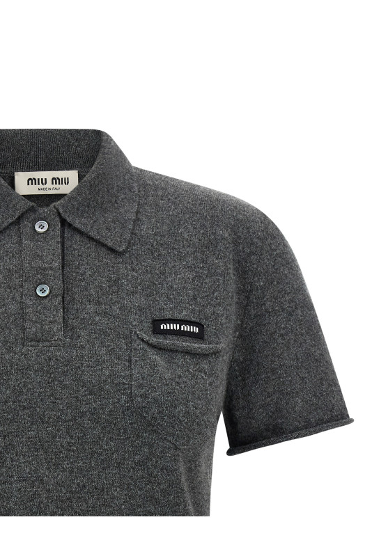 Cashmere polo shirt Gray