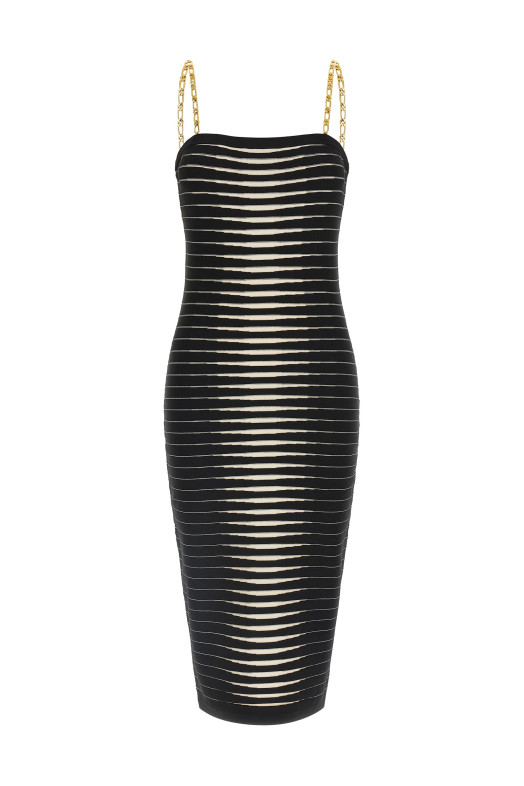 Striped dégradé dress Black-grey