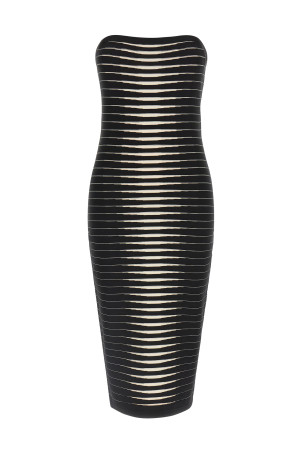 Striped dégradé dress Black-grey