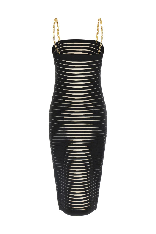 Striped dégradé dress Black-grey