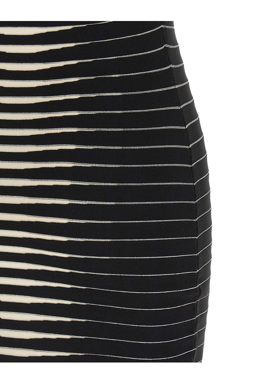 Striped dégradé dress Black-grey