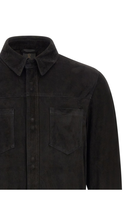 Suede shirt Gloves Black