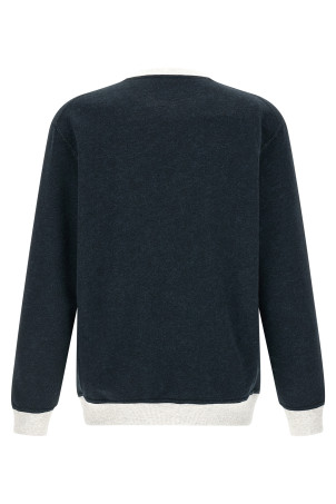 Cotton and linen sweatshirt Blue