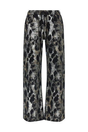Metallized print joggers Silver