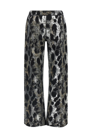 Metallized print joggers Silver