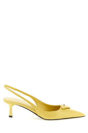 Triangle logo slingback Yellow