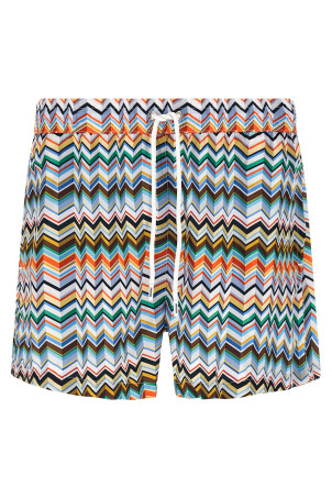 Irregular zig zag swimsuit Multicolor