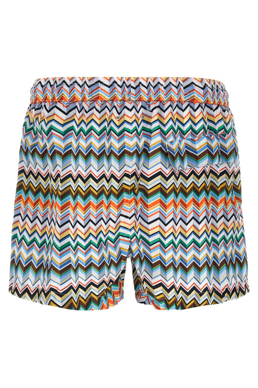 Irregular zig zag swimsuit Multicolor