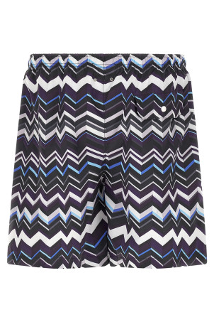 Irregular zig zag swimsuit Multicolor