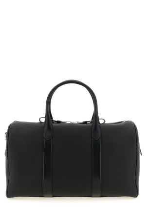 Medium leather duffel bag Black
