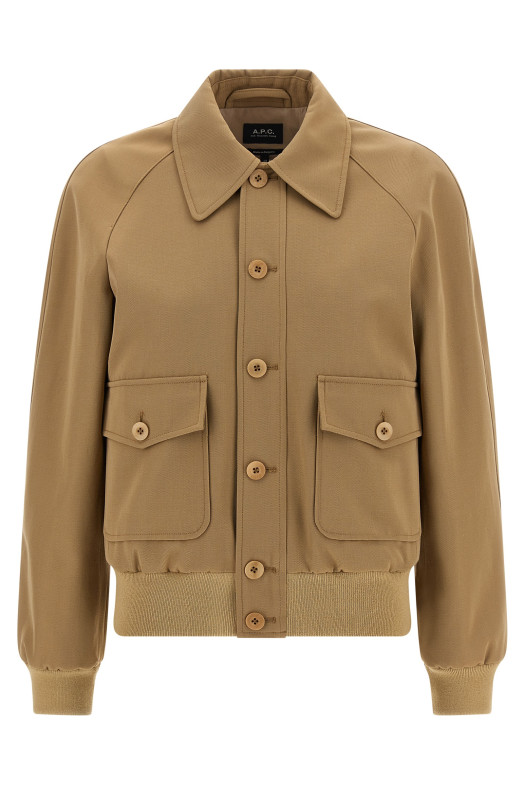 Cotton and wool jacket Beige