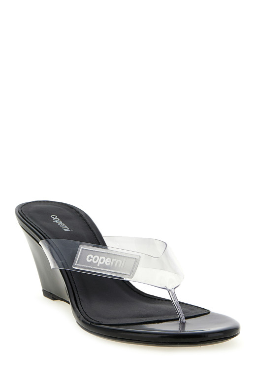 Logo patch sandals Transparent