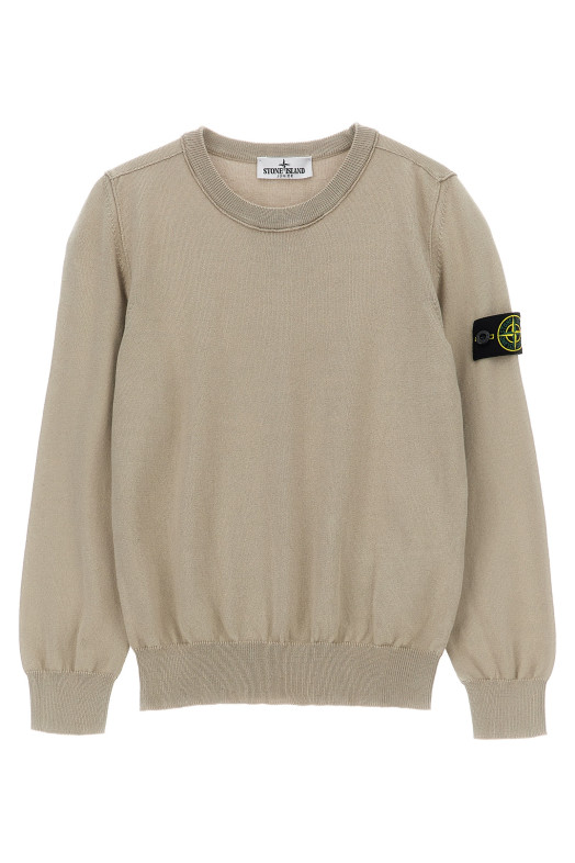 Logo badge sweater Beige