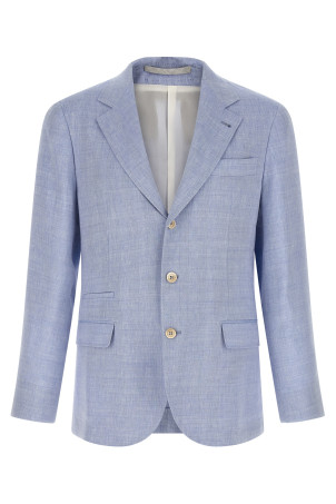 Linen and wool chevron blazer BLUE