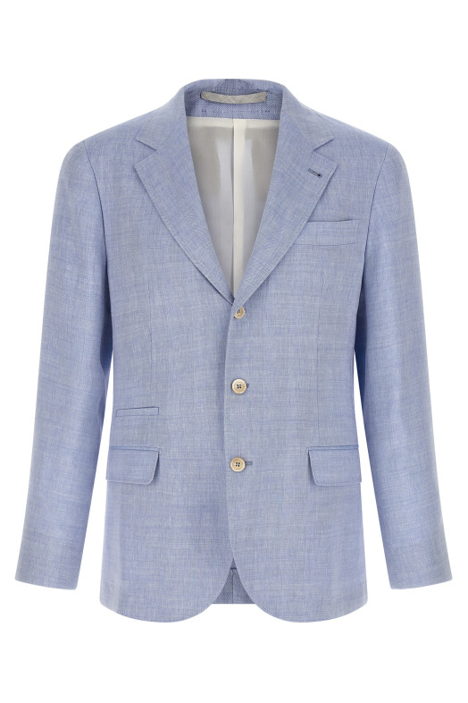 Linen and wool chevron blazer BLUE