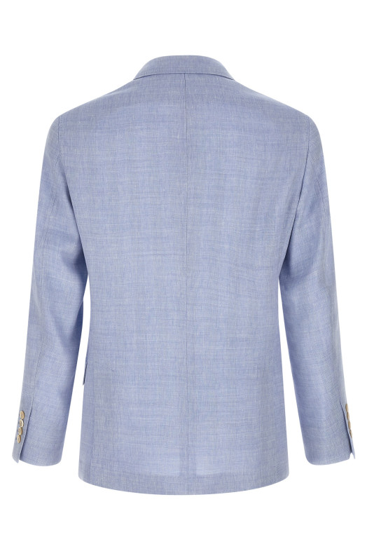 Linen and wool chevron blazer BLUE