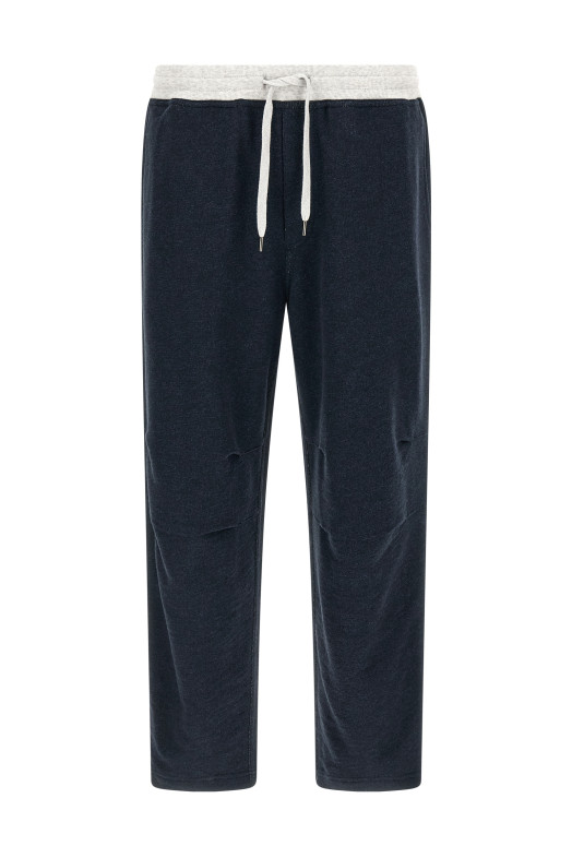 Linen cotton joggers Blue