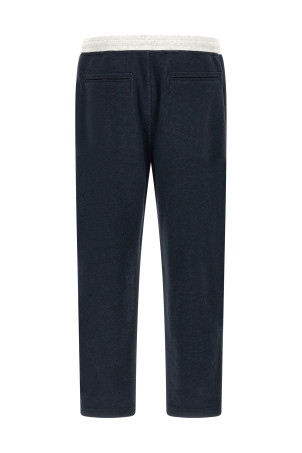 Linen cotton joggers Blue