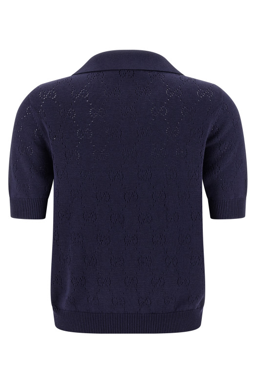 Openwork GG polo shirt Blue