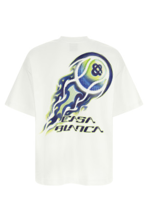'Flaming Tennis Ball' T-shirt White
