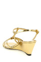 Laminated leather sandals Gold