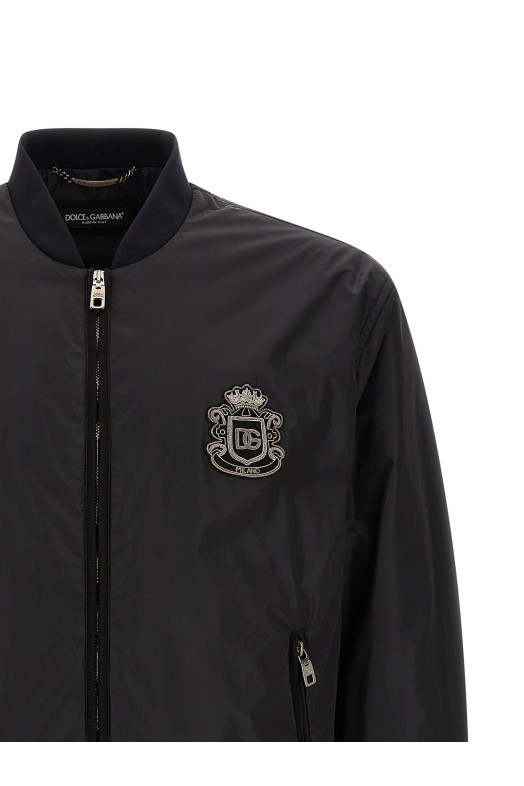 'DG' patch bomber jacket Black