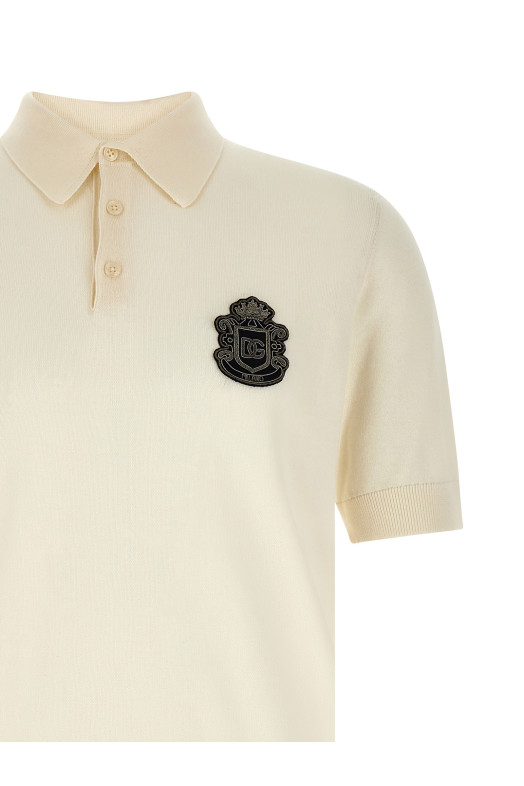 'DG' patch polo shirt White