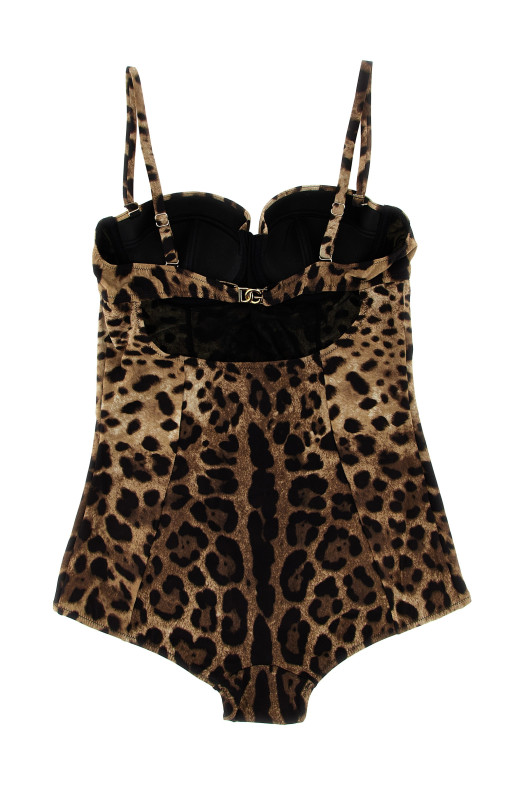 'Leopardo' one-piece swimsuit Brown