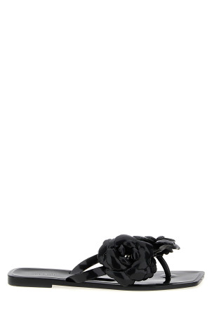 'Silicone Flower Flat' sandals Black
