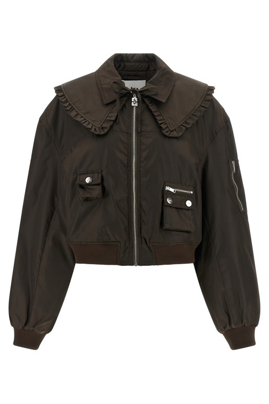 'Duchesse Nylon' bomber jacket Brown