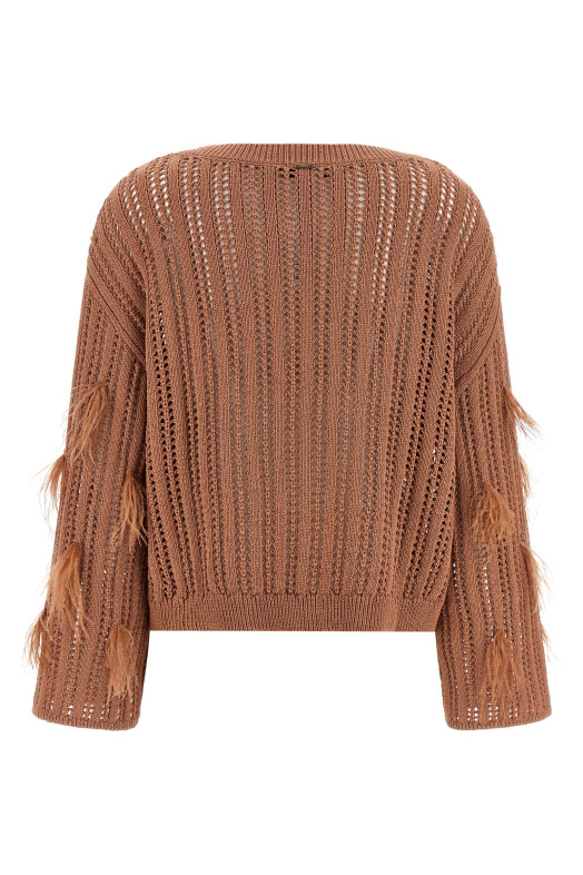 Ostrich feather sweater Brown