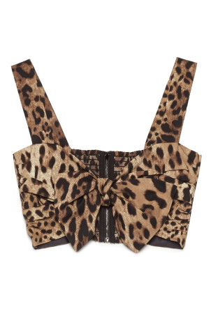 Sweetheart neckline top Brown