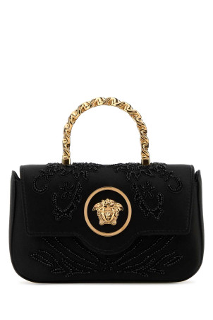 Black satin handbag VERSACE (10134391A17115)
