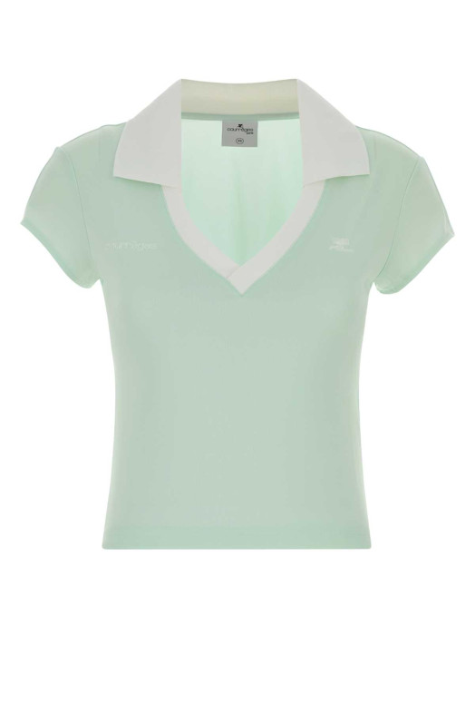 Mint green polyester polo shirt COURREGES (126JPO057JS0195)