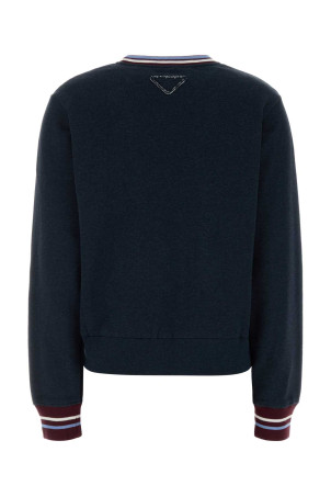 Melange dark blue cotton sweatshirt PRADA (134728SOOO19IC)
