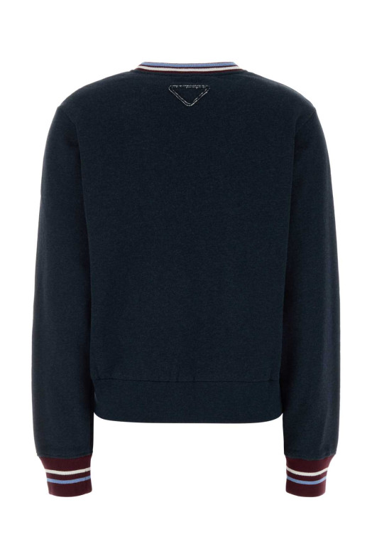 Melange dark blue cotton sweatshirt PRADA (134728SOOO19IC)