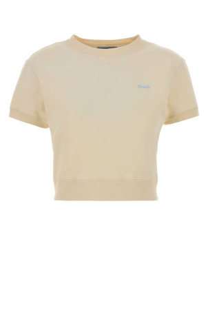 Pastel yellow cotton t-shirt PRADA (135738SOOO14W6)