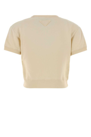 Pastel yellow cotton t-shirt PRADA (135738SOOO14W6)