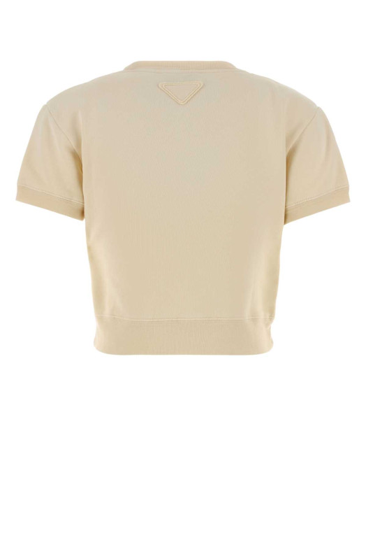 Pastel yellow cotton t-shirt PRADA (135738SOOO14W6)