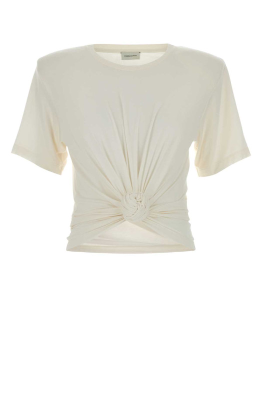 White stretch cirulose t-shirt Beige MAGDA BUTRYM (172426)