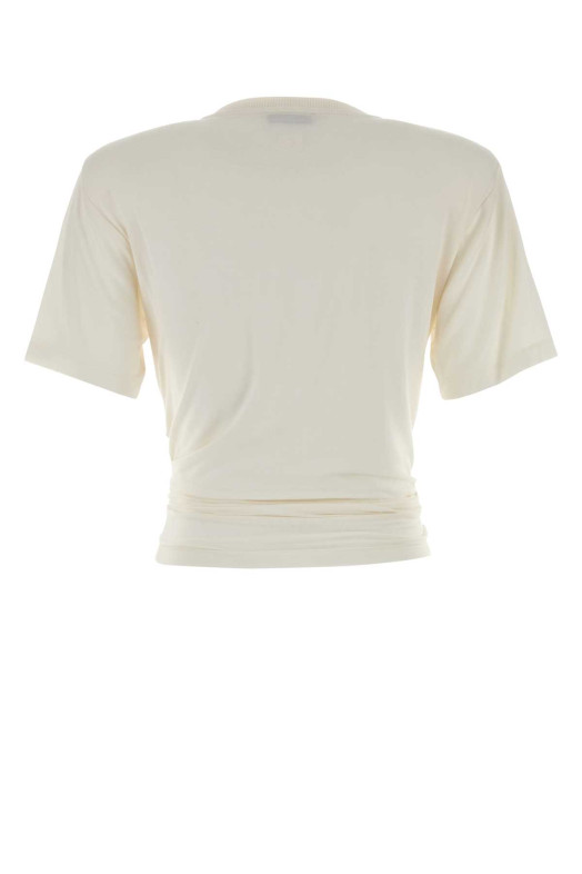 White stretch cirulose t-shirt Beige MAGDA BUTRYM (172426)