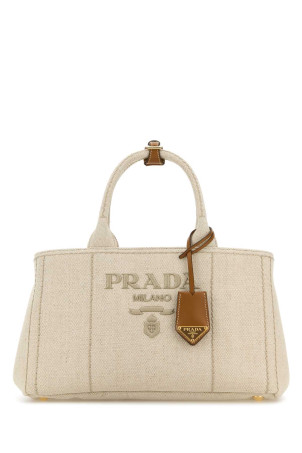 Sand canvas shopping bag PRADA (1BG554V8OK2CX9)