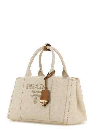 Sand canvas shopping bag PRADA (1BG554V8OK2CX9)