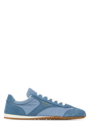 Light blue suede and Re-Nylon sneakers PRADA (1E152OFD020D7C)
