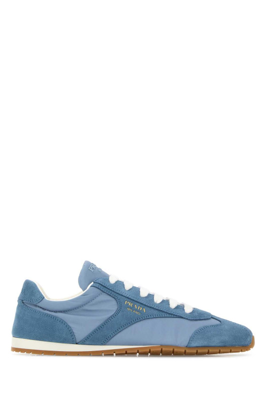 Light blue suede and Re-Nylon sneakers PRADA (1E152OFD020D7C)
